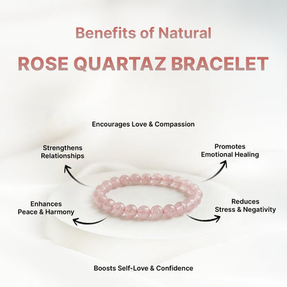 Zodiac Taurus Natural Rose Quartz Bracelet