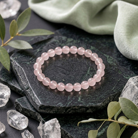 Rose Quartz Bracelet for Love, Healing & Calm (Lab Certified)