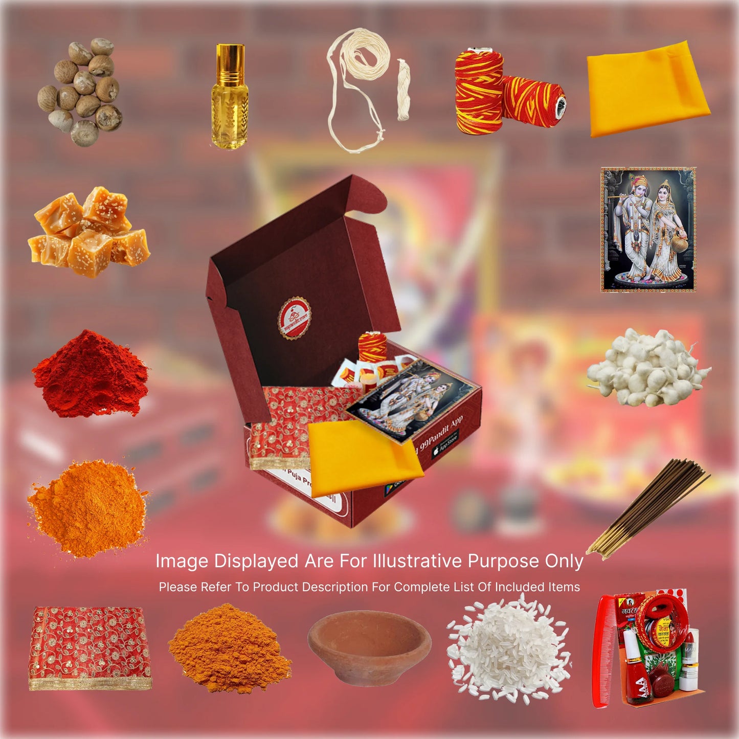 Vedic Radha Ashtami Puja Samagri Kit: Easy to Use for Devotees
