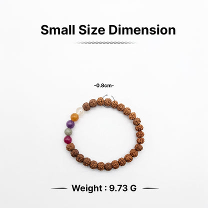 Natural Rudraksha Bracelet (5 Chakra Gemstones) (Lab Certified)