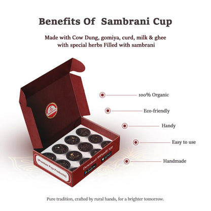 Sambrani Hawan Cups Made with Cow Dung (30 Hawan Cups)