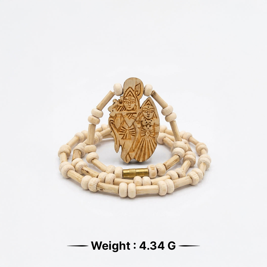 Natural Tulsi String Kanthi Locket Radha Krishna(Lab Certified)