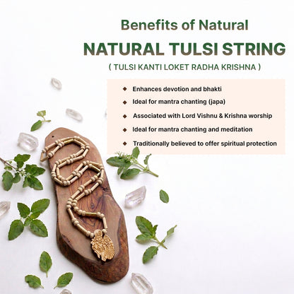 Natural Tulsi String Kanthi Locket Radha Krishna(Lab Certified)