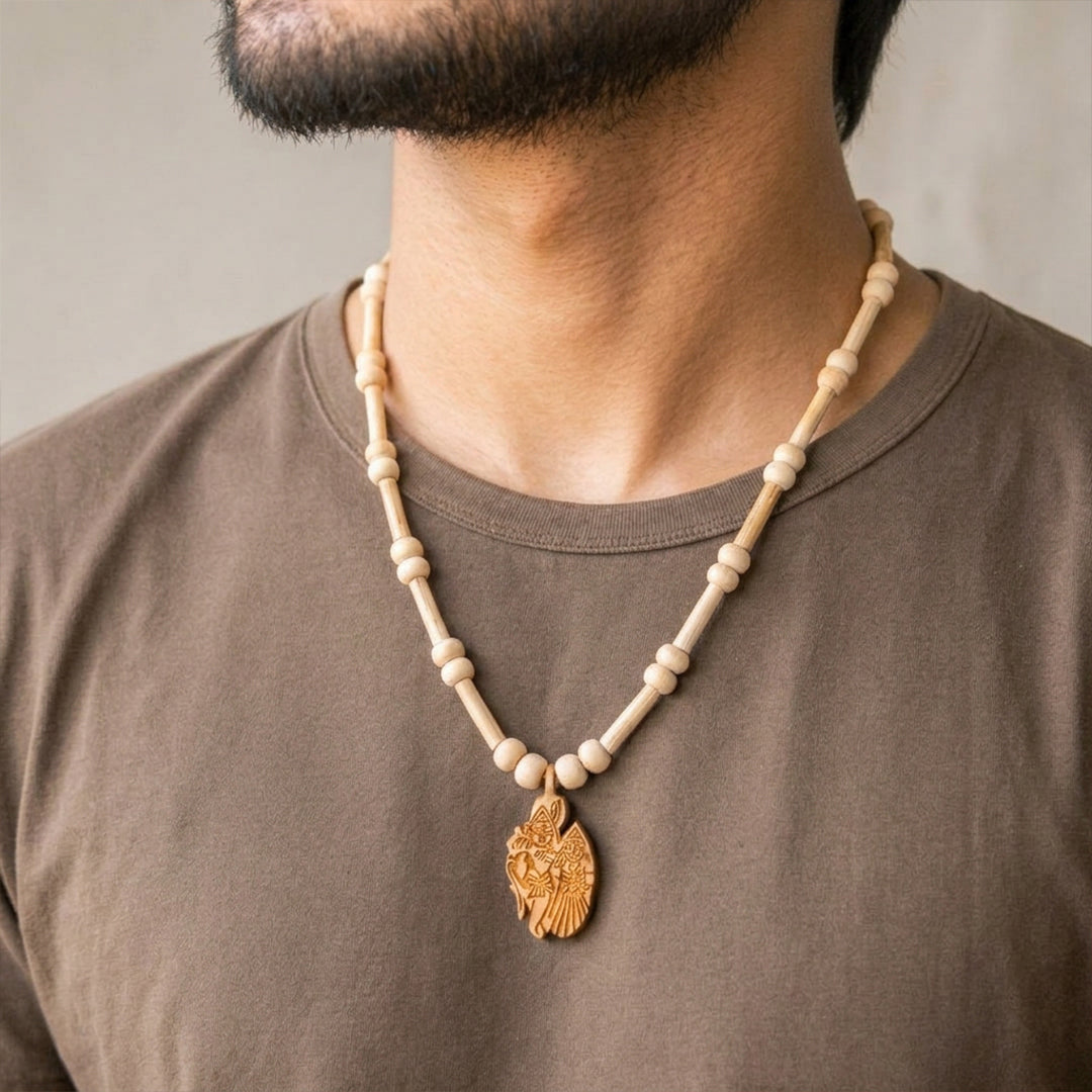 Natural Tulsi String Kanthi Locket Radha Krishna(Lab Certified)