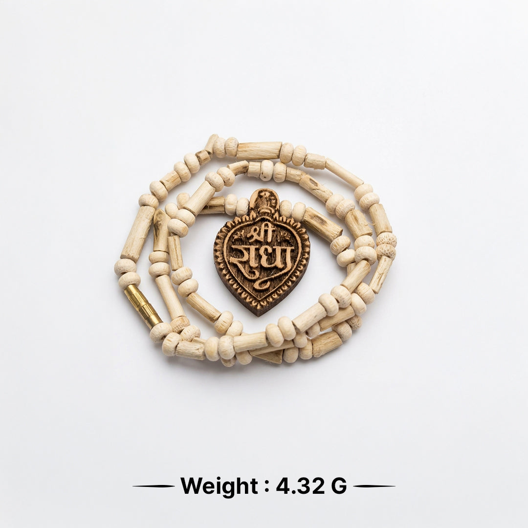 Natural Tulsi Radha Locket Kanthi Mala (Lab Certified)