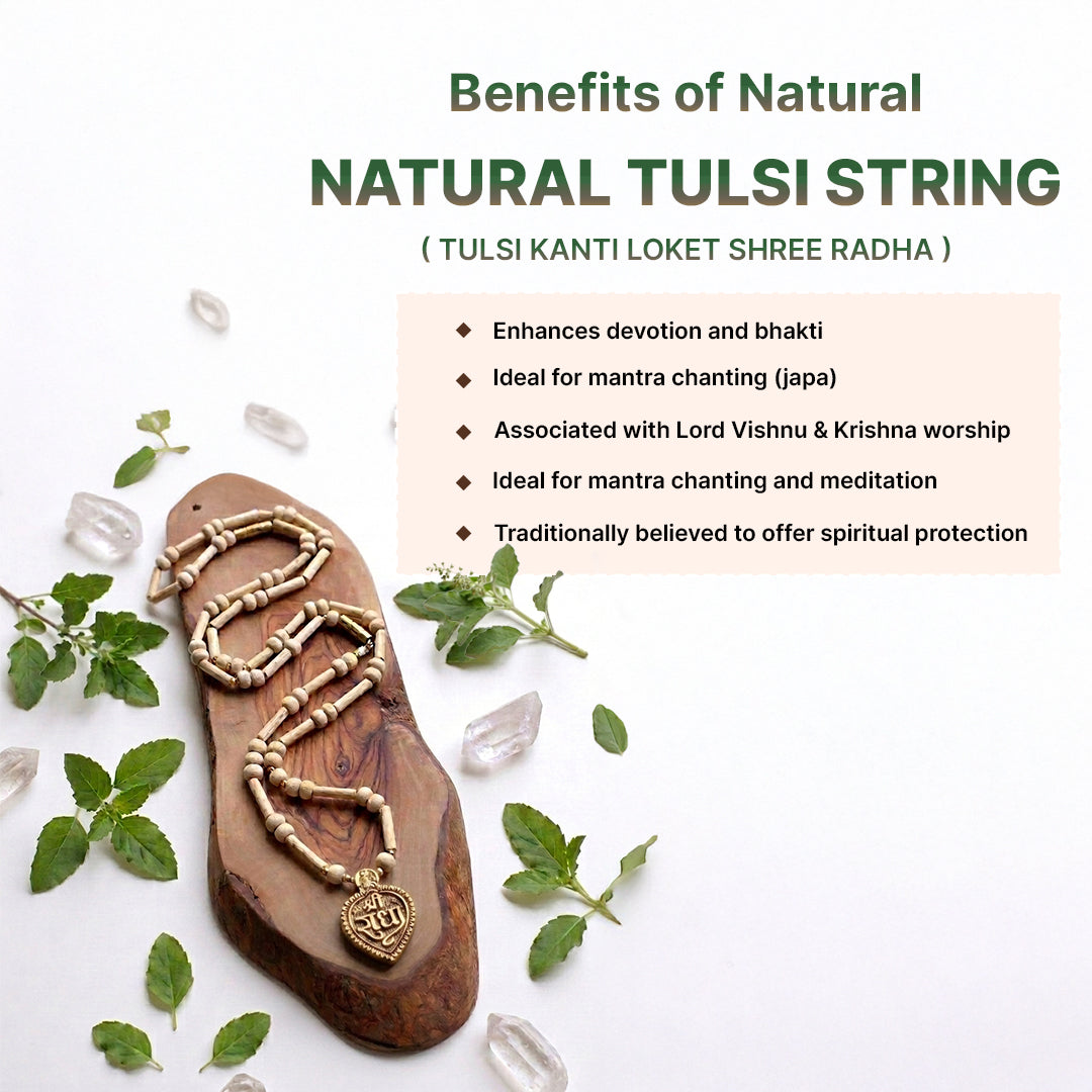 Natural Tulsi Radha Locket Kanthi Mala (Lab Certified)