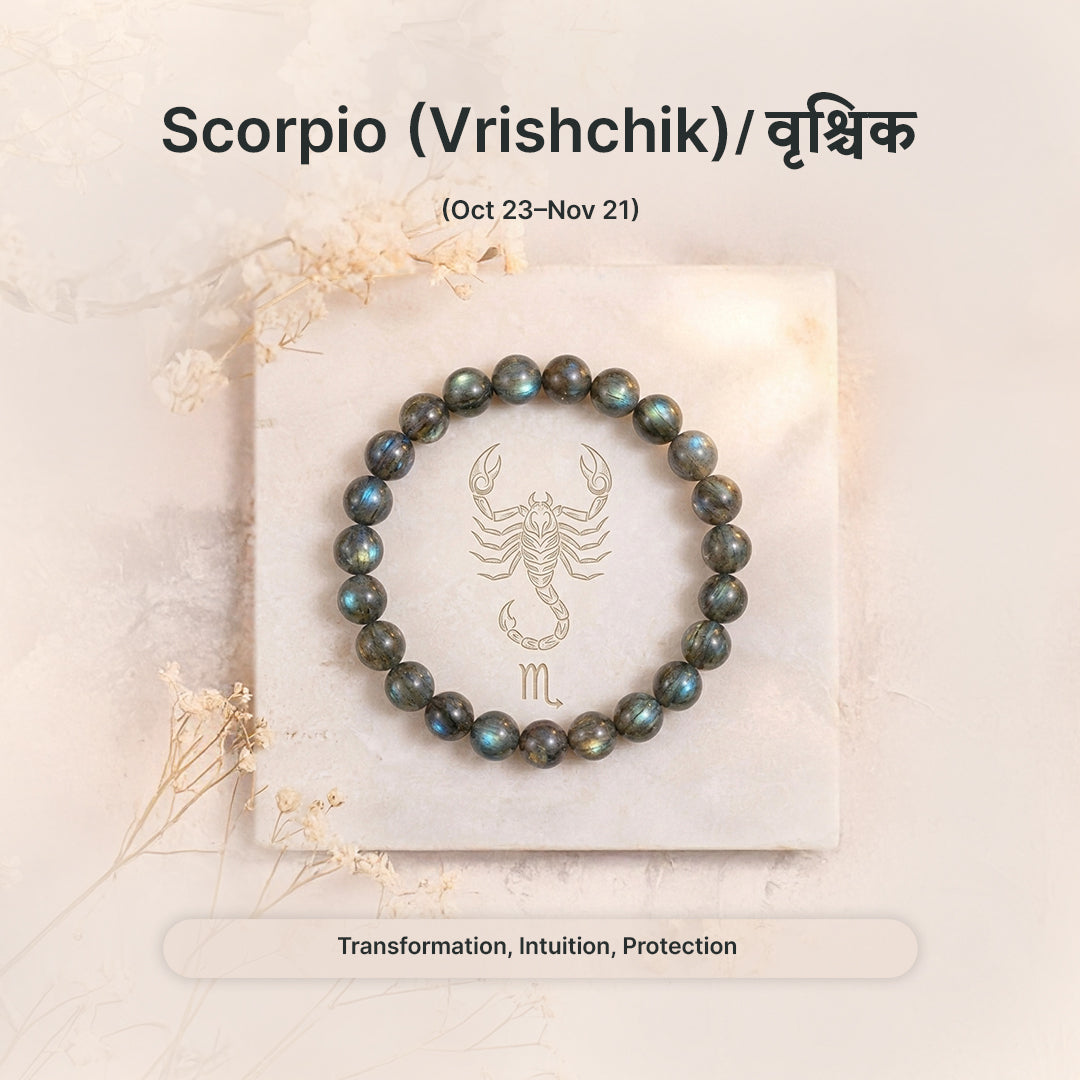 Zodiac Scorpio Natural Labradorite Bracelet