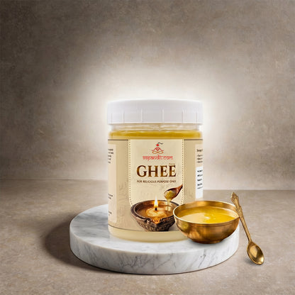 99Pandit Pure Puja Ghee 500ml with FREE 100 Cotton Batti (Wicks) | For Diya, Aarti & Havan
