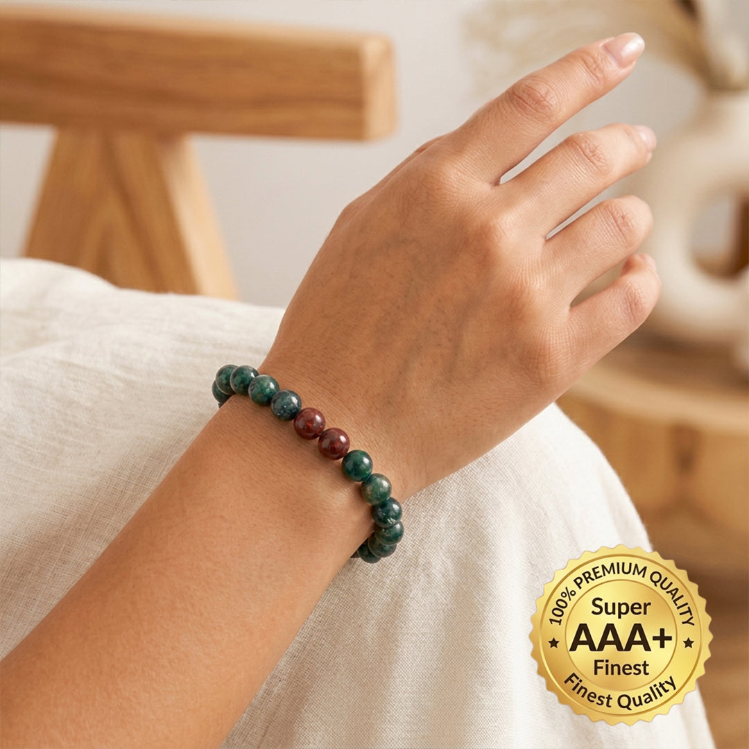 Zodiac Aries Natural Bloodstone Bracelet