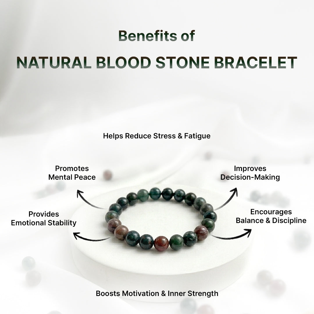 Zodiac Aries Natural Bloodstone Bracelet