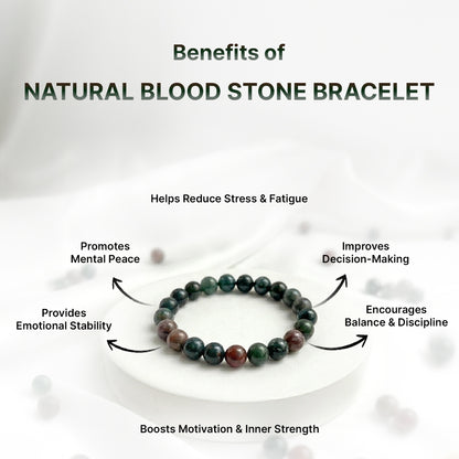 Zodiac Aries Natural Bloodstone Bracelet