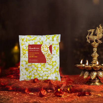 Long Lasting Cotton Wicks - Chandan for Diyas (1100 Pieces)