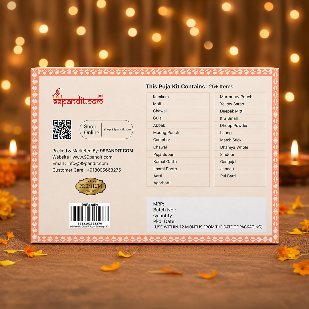 99Pandit Diwali Puja Samagri Kit – 25+ Items for Lakshmi Ganesh Pujan