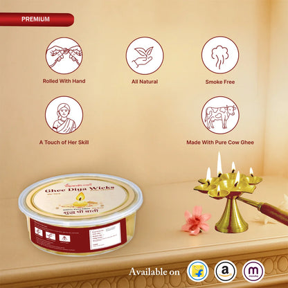Pure Ghee Diya Batti: Premium Ghee Batti for Home Mandir