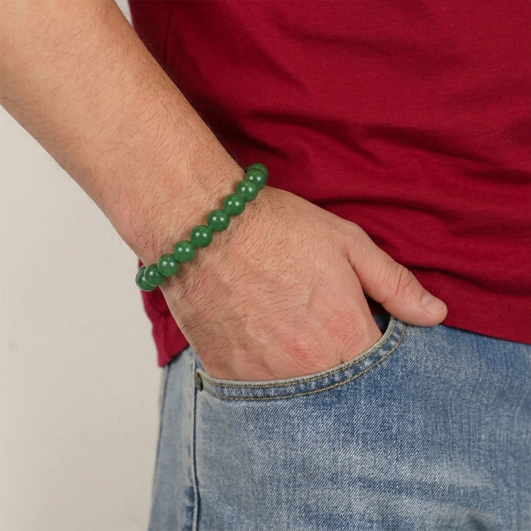 Zodiac Virgo Natural Green Agate Bracelet