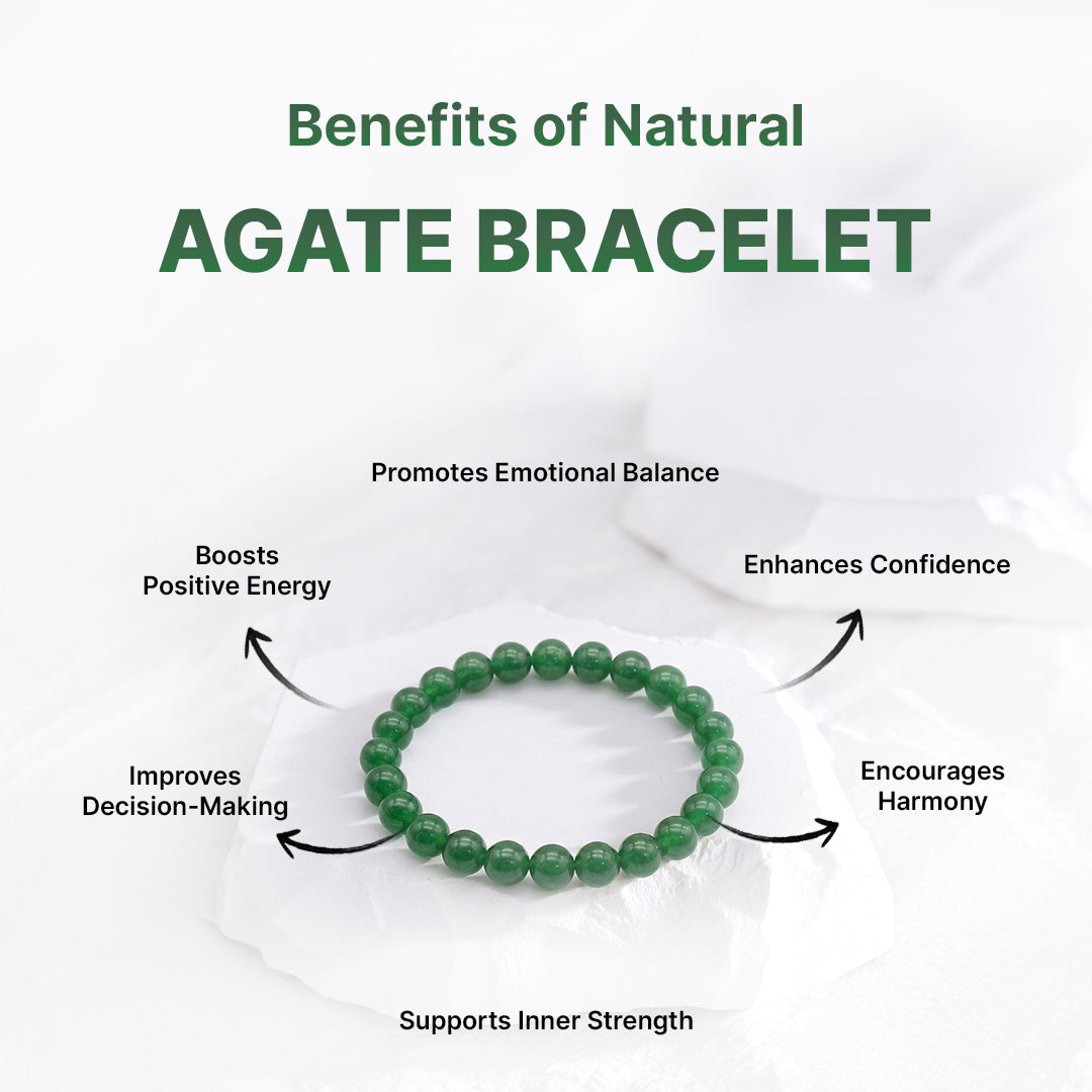 Zodiac Virgo Natural Green Agate Bracelet