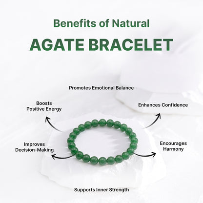 Zodiac Virgo Natural Green Agate Bracelet