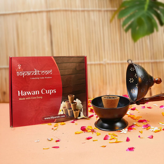Natural Cow Dung Hawan Cups for Puja – Fragrance Sambrani