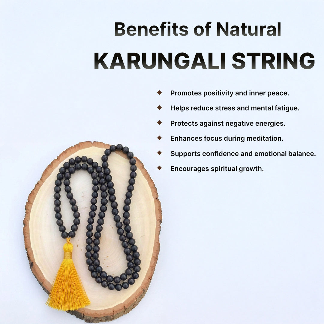 Natural Karungali String Mala 6mm (Lab Certified)