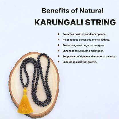Natural Karungali String Mala 6mm (Lab Certified)
