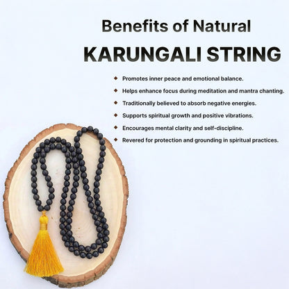 Natural Karungali String Mala 8 mm (Lab Certified)