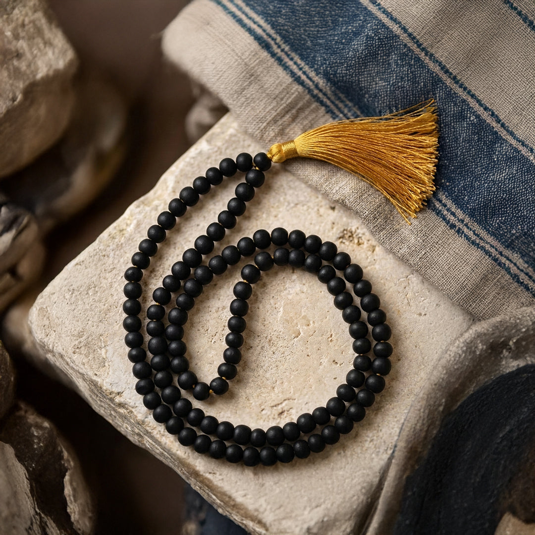 Natural Karungali String Mala 8 mm (Lab Certified)