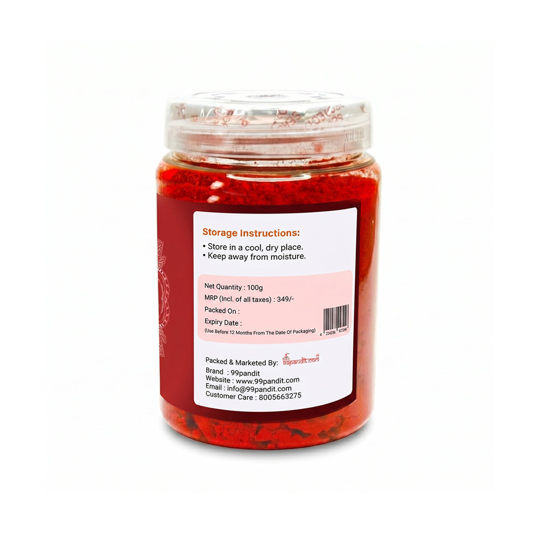 99Pandit Organic Kumkum Powder 100g for Daily Puja