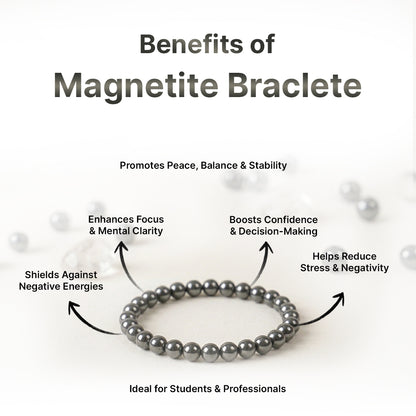 Natural Magnetite Bracelet for Luck, Strength & Success (Lab Certified)