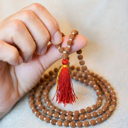 Natural Rudraksha String Mala 5 Face 5 mm (Lab Certified)