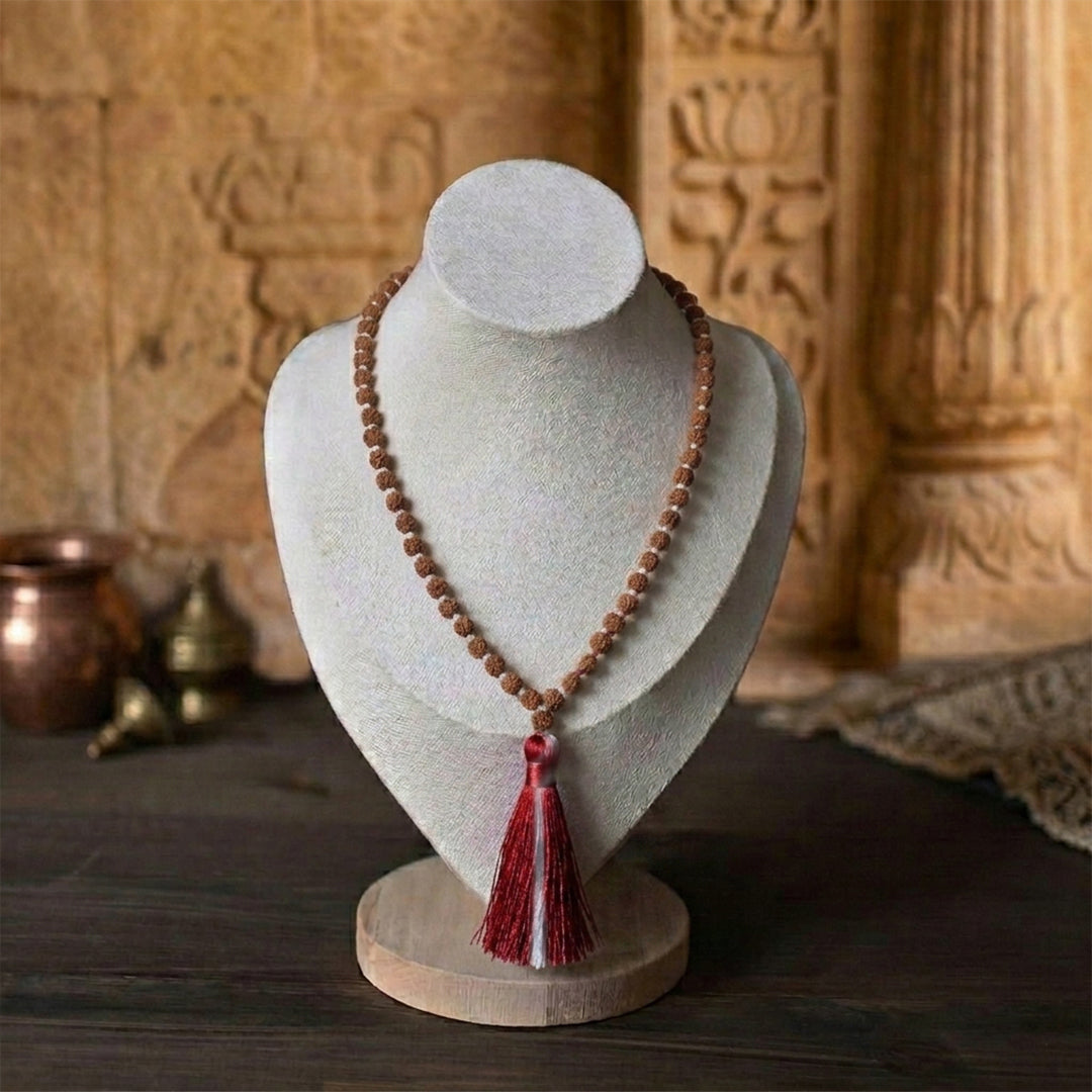 Natural Rudraksha String Mala 5 Face 5 mm (Lab Certified)