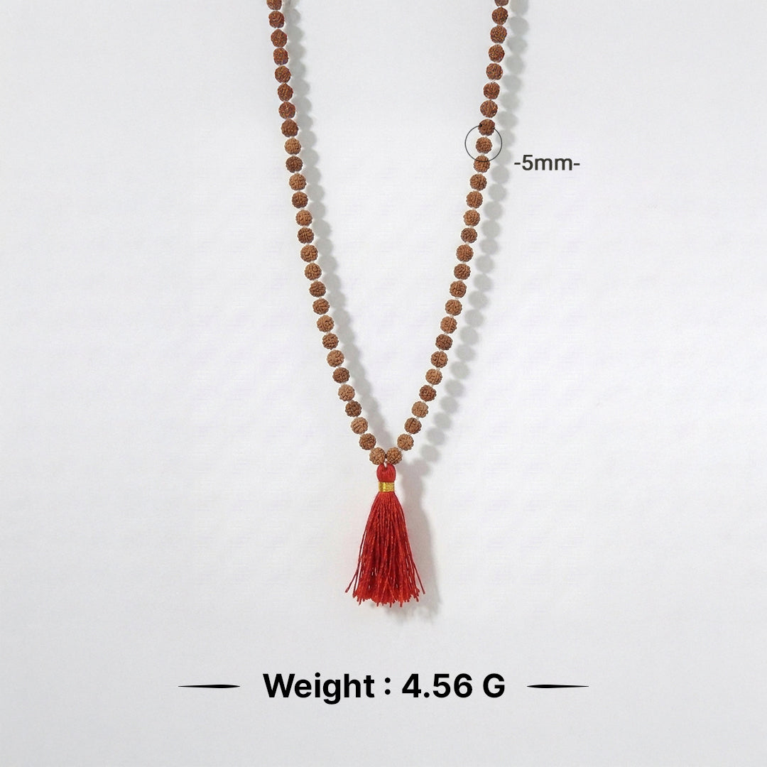 Natural Rudraksha String Mala 5 Face 5 mm (Lab Certified)
