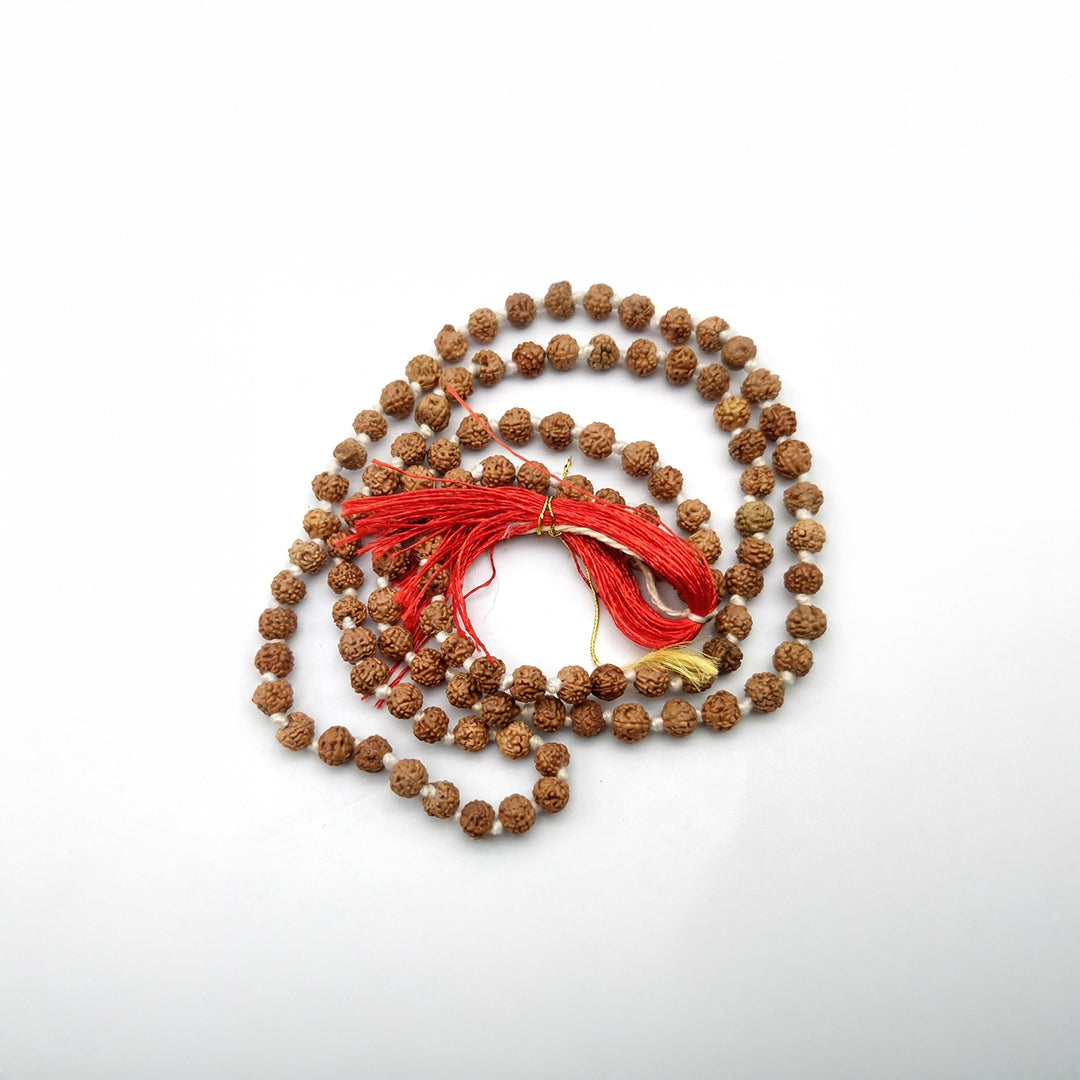 Natural Rudraksha String Mala 5 Face 5 mm (Lab Certified)