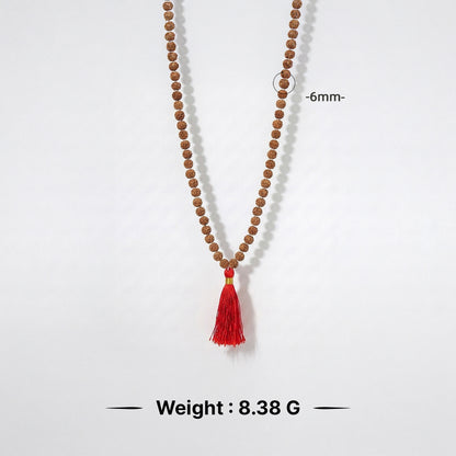 Natural Rudraksha String Mala 5 Face 6 mm (Lab Certified)
