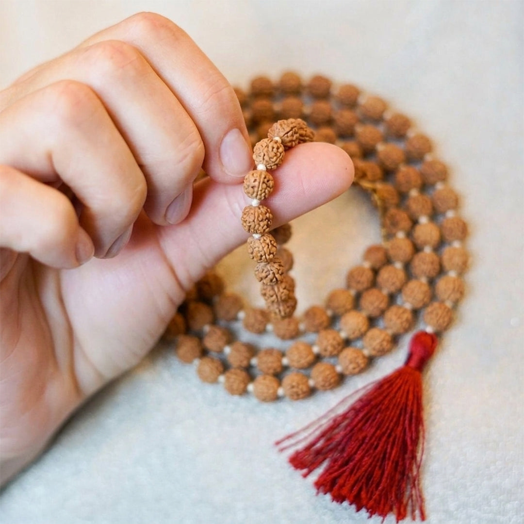 Natural Rudraksha String Mala 5 Face 6 mm (Lab Certified)