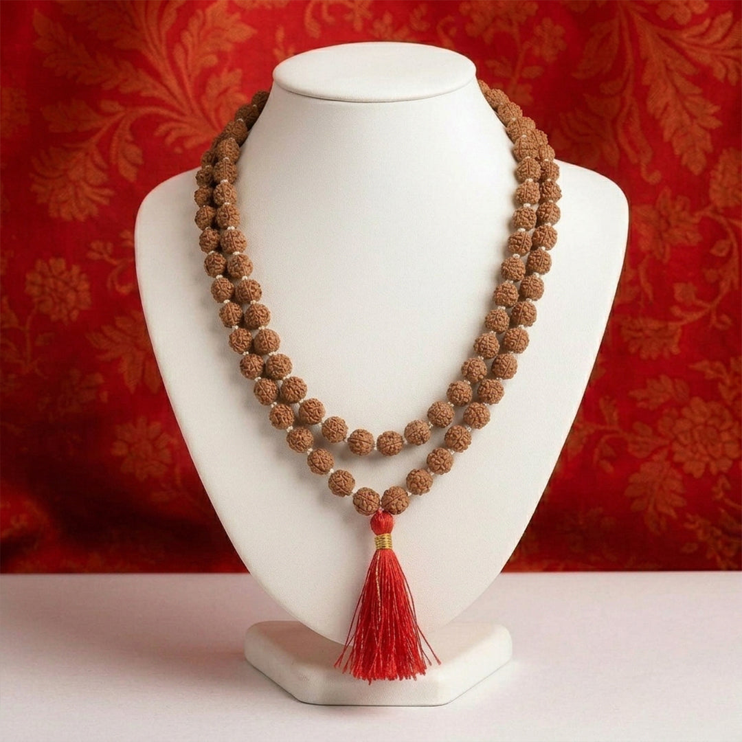Natural Rudraksha String Mala 5 Face 6 mm (Lab Certified)