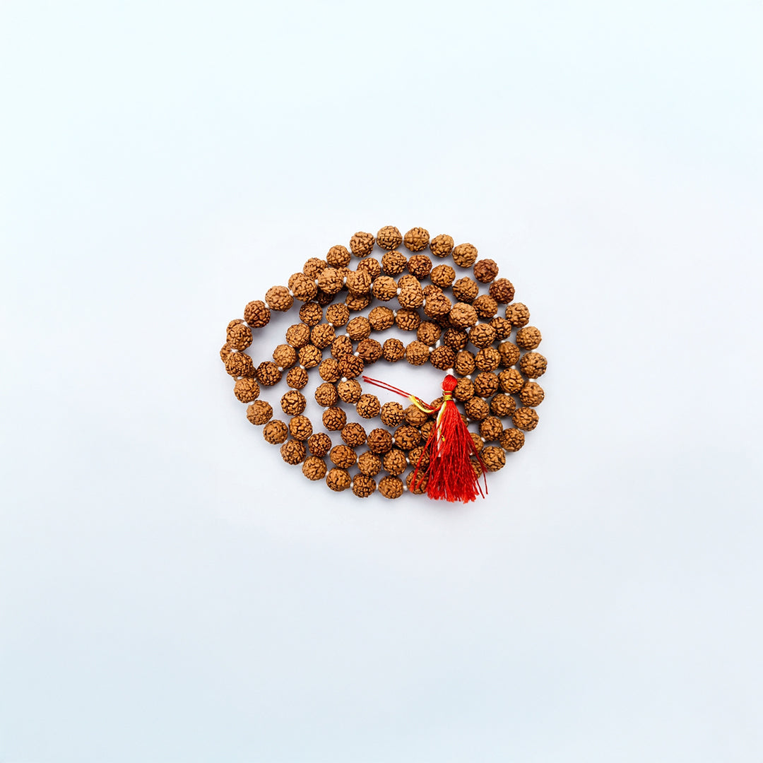 Natural Rudraksha String Mala 5 Face 6 mm (Lab Certified)