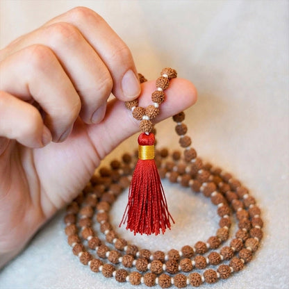 Natural Rudraksha String Mala 5 Face 7 mm (Lab Certified)