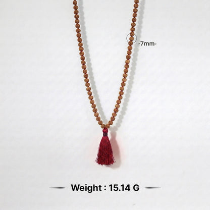 Natural Rudraksha String Mala 5 Face 7 mm (Lab Certified)