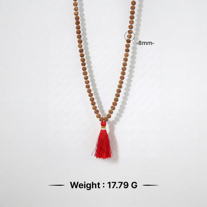 Natural Rudraksha String Mala 5 Face 8 mm (Lab Certified)