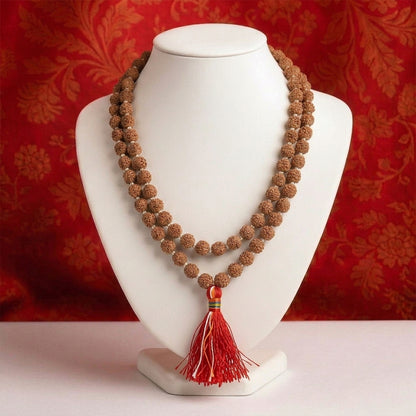 Natural Rudraksha String Mala 5 Face 8 mm (Lab Certified)