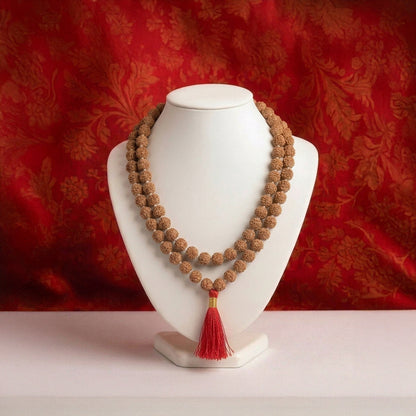 Natural Rudraksha String Mala 5 Face 9 mm (Lab Certified)