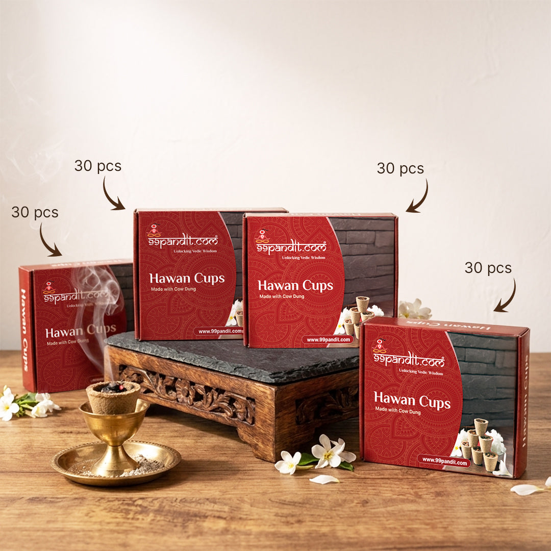 Buy 1 Get 1 Free – Natural Cow Dung Sambrani Hawan Cups | 60 Pcs