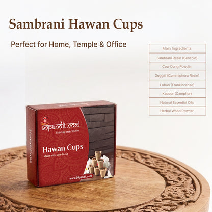 Natural Cow Dung Hawan Cups for Daily Puja | Best Sambrani Dhoop Cups | Long Lasting Dhoop Cups