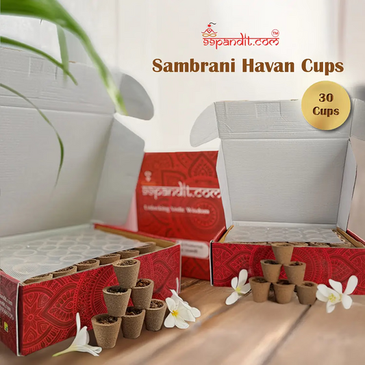 Sambrani Hawan Cups Made with Cow Dung (30 Hawan Cups)